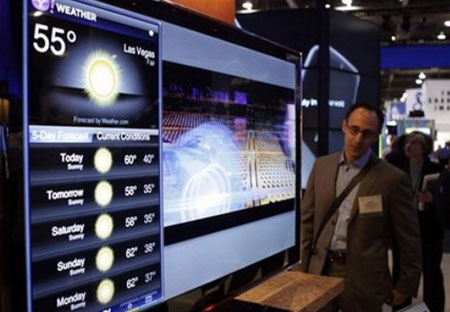 Samsung's Internet TV is shown at the International Consumer Electronics Show (CES) in Las Vegas,Thursday, Jan. 8, 2009.